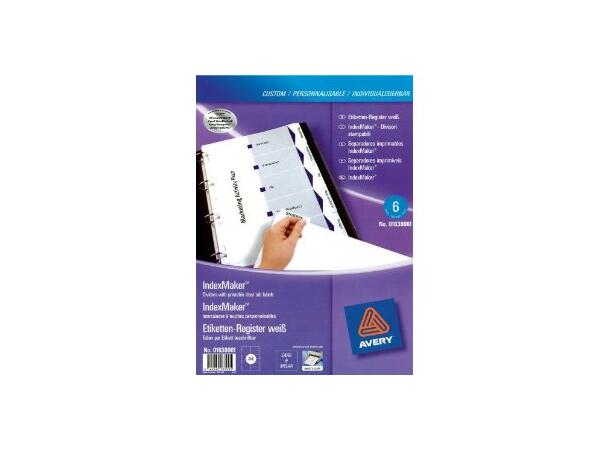 AVERY Index Maker Dividers White Tabs 5 